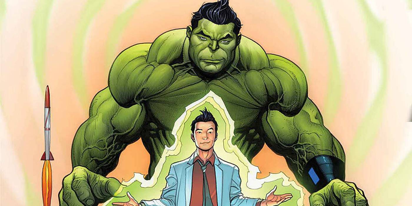 Amadeus Cho se transformando em Hulk.