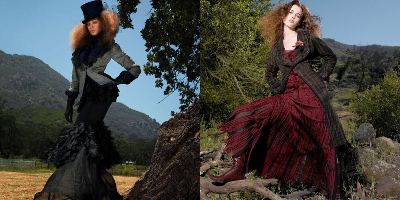 Split image showing Nik and Nicole during an outdoors photoshoot in cycle 5 of ANTM