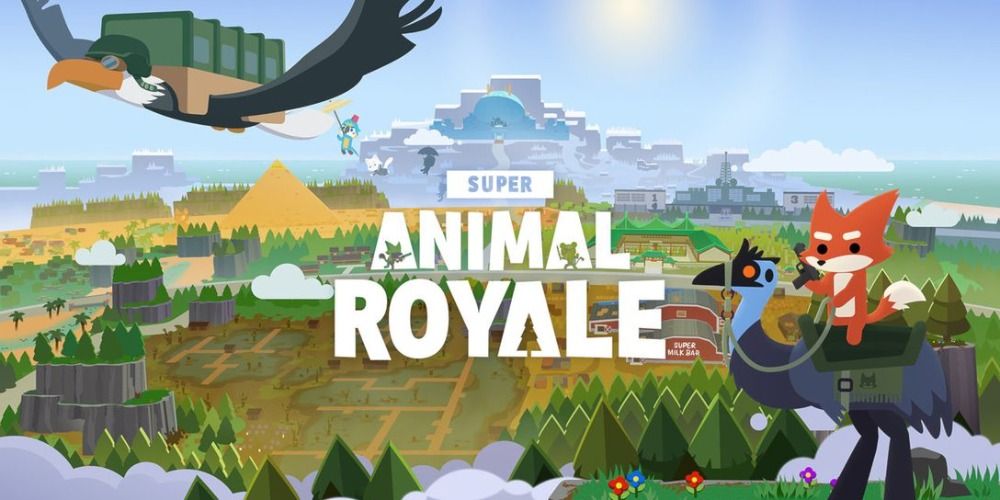 An image of Animal Royale game poster with a fox and eagle on the front