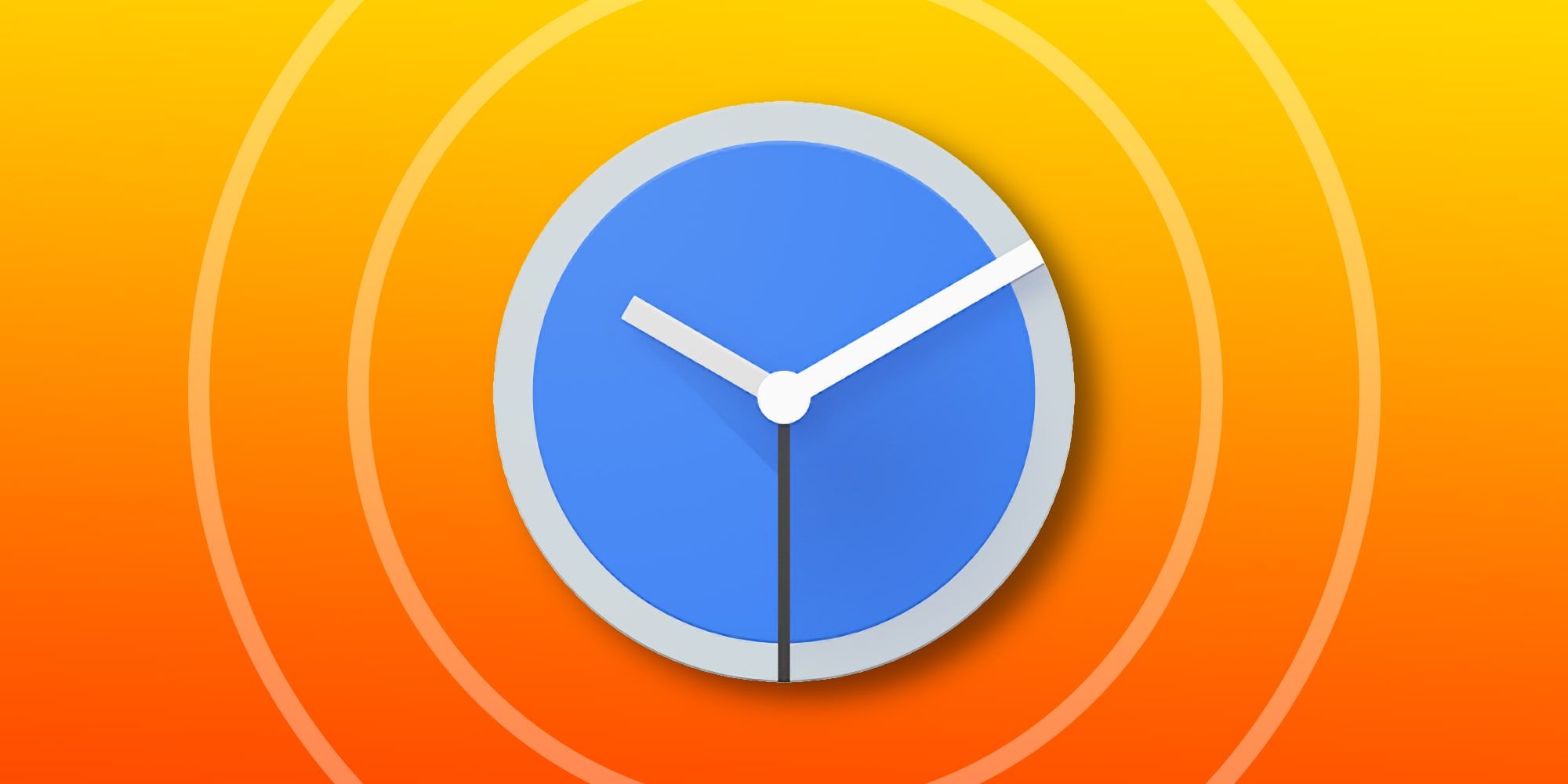 Android Clock App Logo With Radiating Circles Alarm