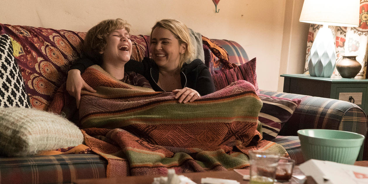 Annie and Sadie laugh together