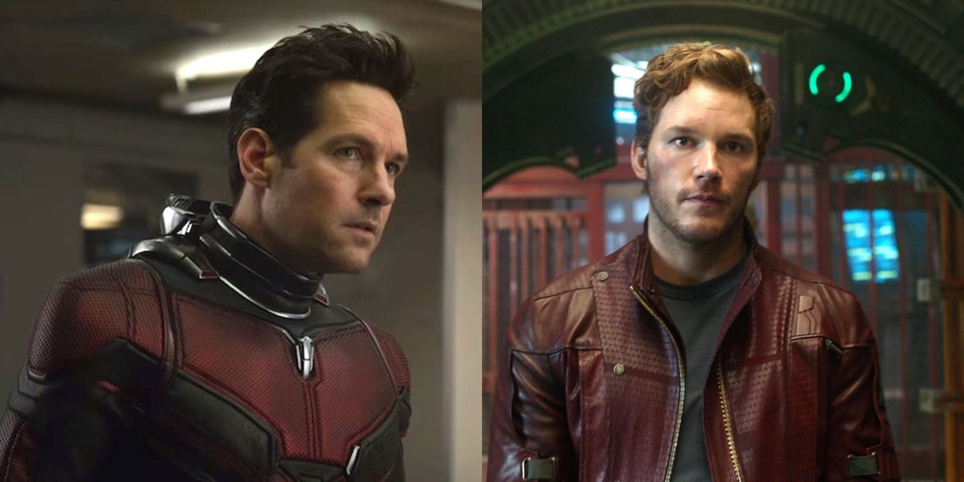 Split image of Scott Lang in Ant-Man and Star-Lord in Guardians of the Galaxy