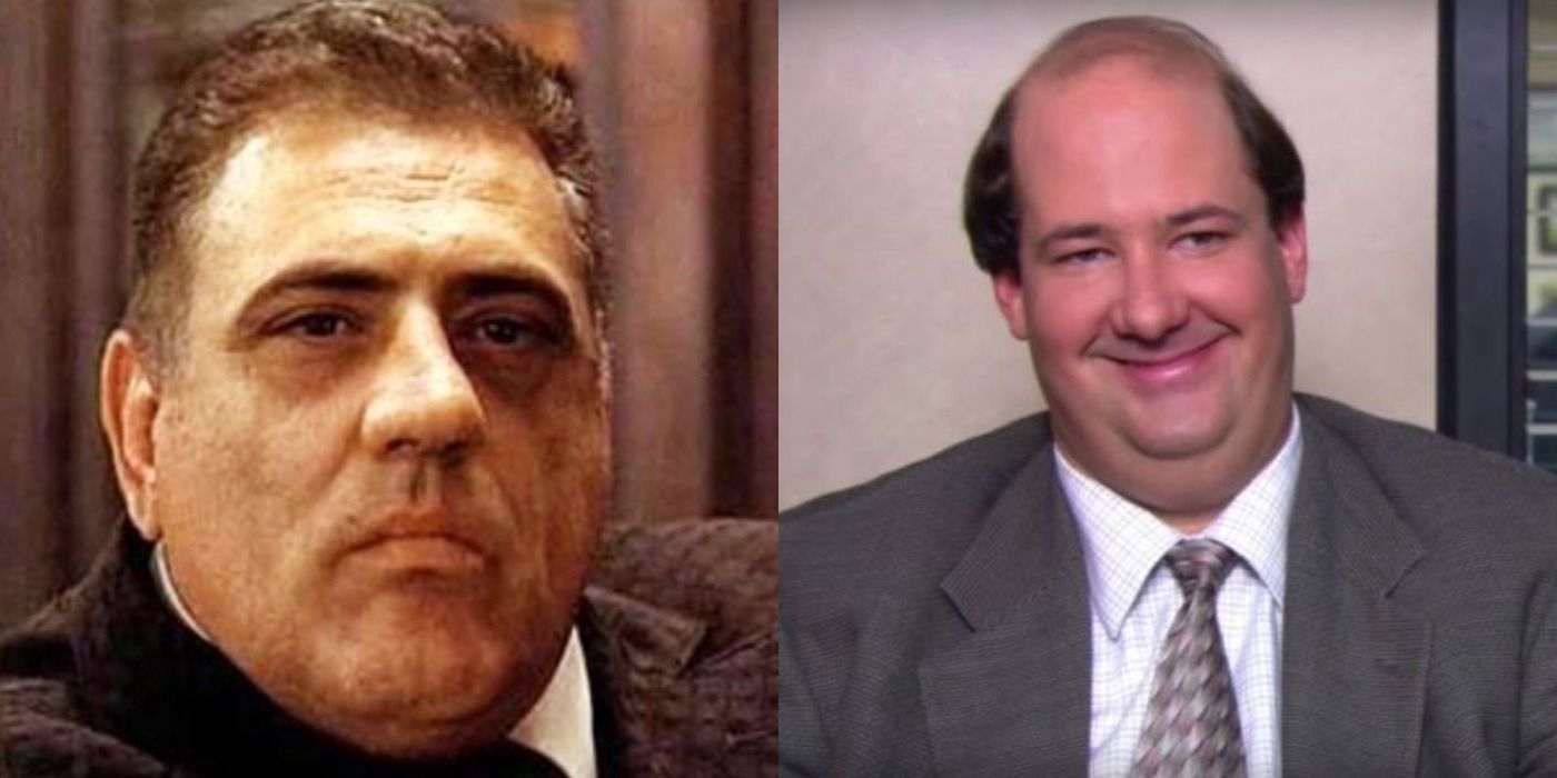 Split image of Luca in The Godfather and Kevin in the Office