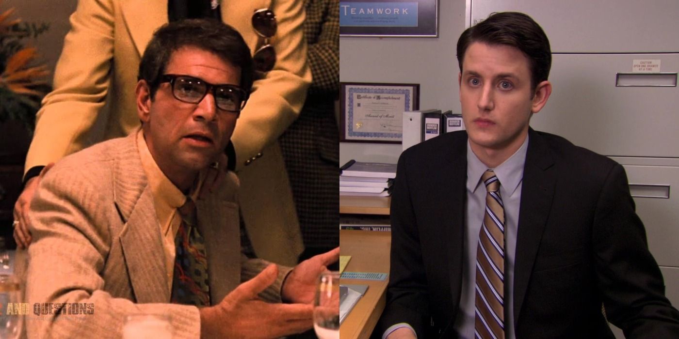 Split image of Moe in The Godfather and Gabe in the Office
