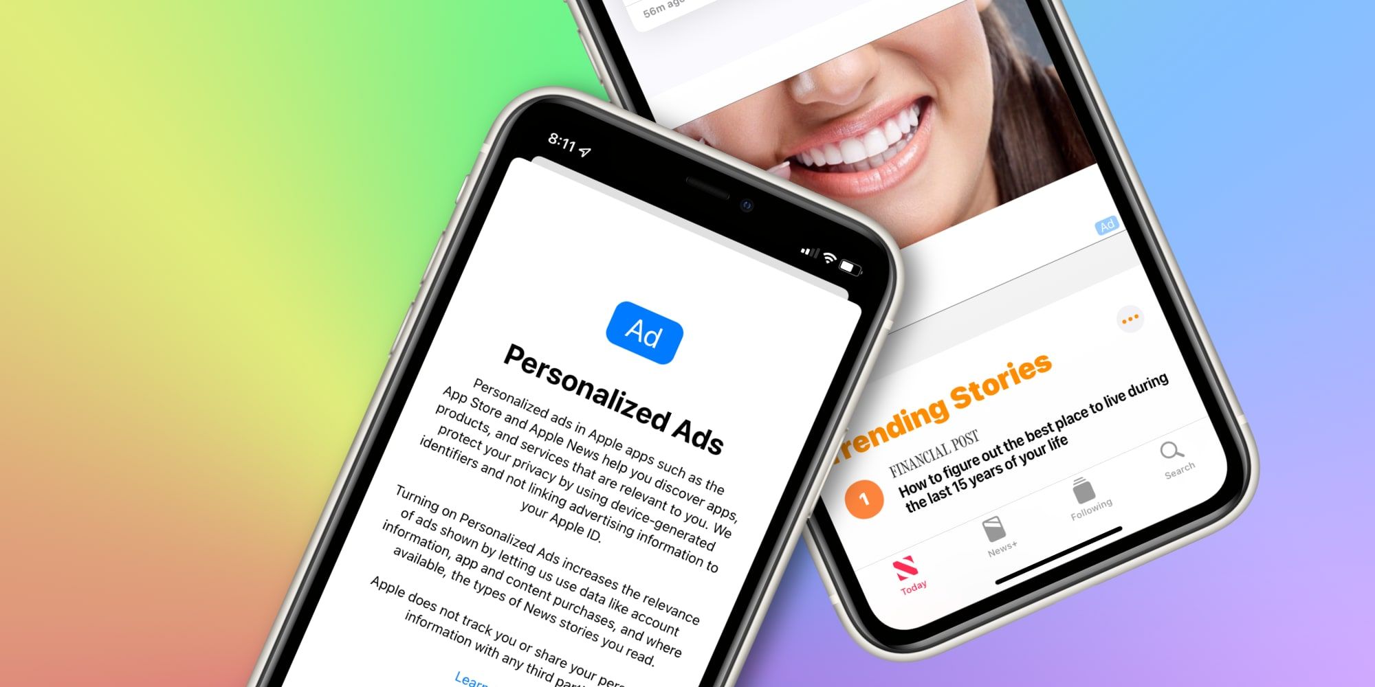 Control personalized ads on the App Store, Apple News, and Stocks