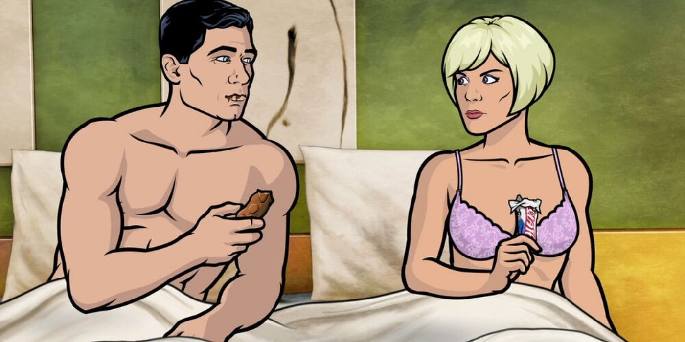 Archer and Trinette McGoon in bed together in Archer