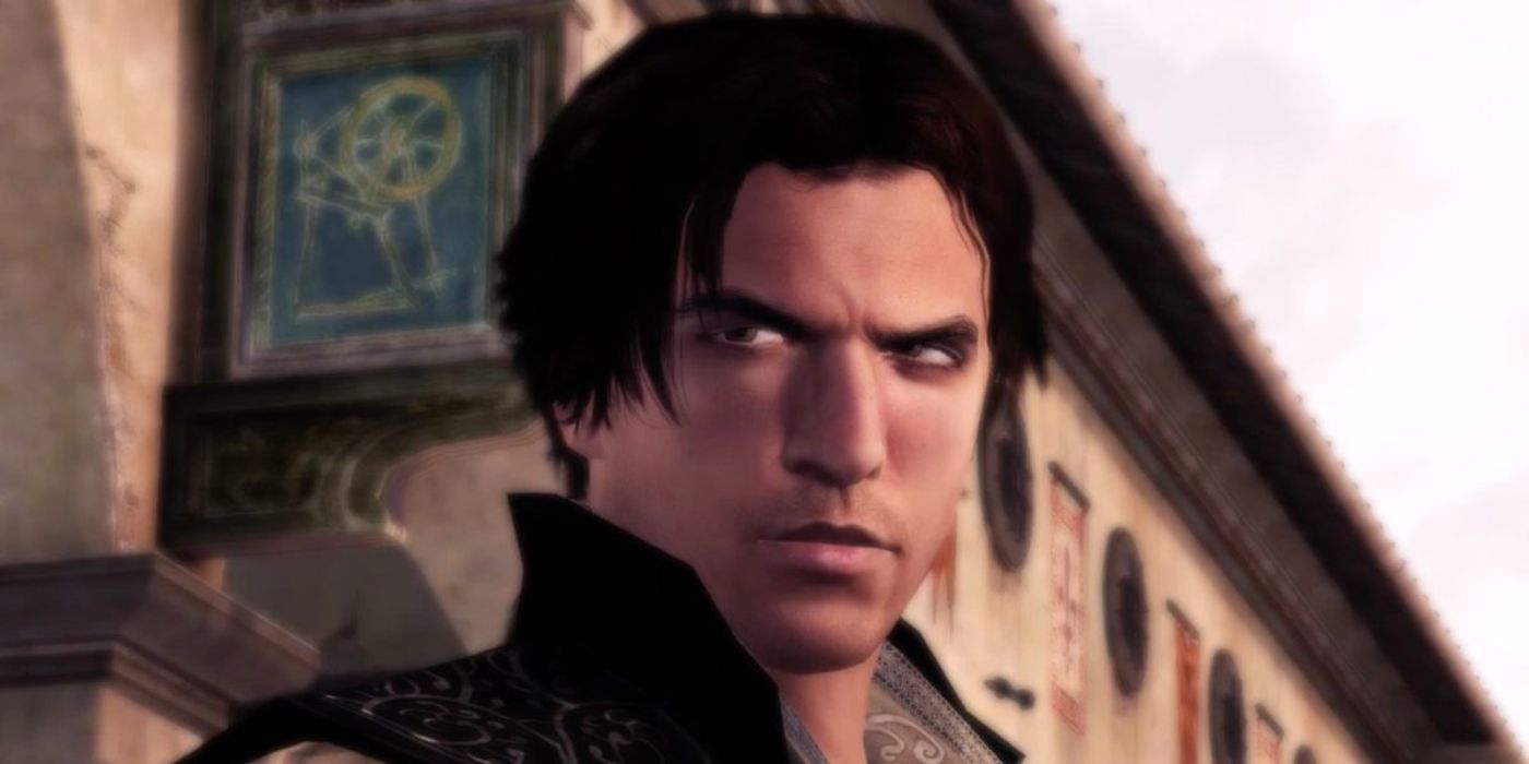 A young Ezio glowers in Assassin's Creed 2.