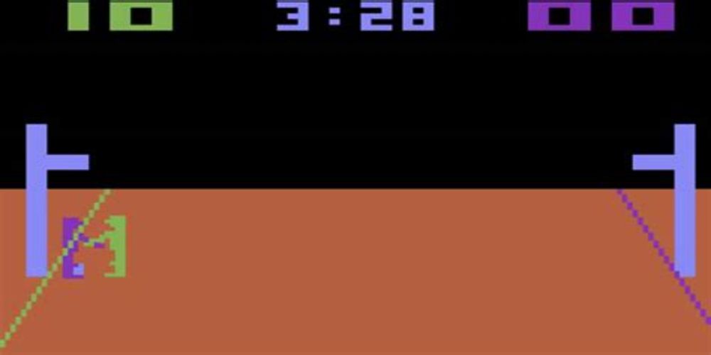 Screenshot of the classic Atari game Basketball.