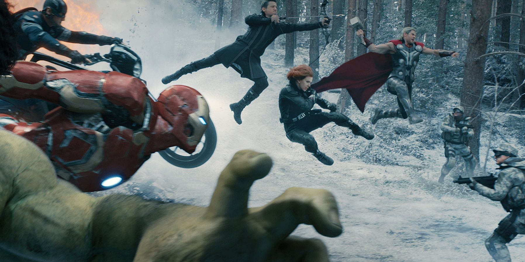 Avengers fight HYDRA in Avengers Age of Ultron