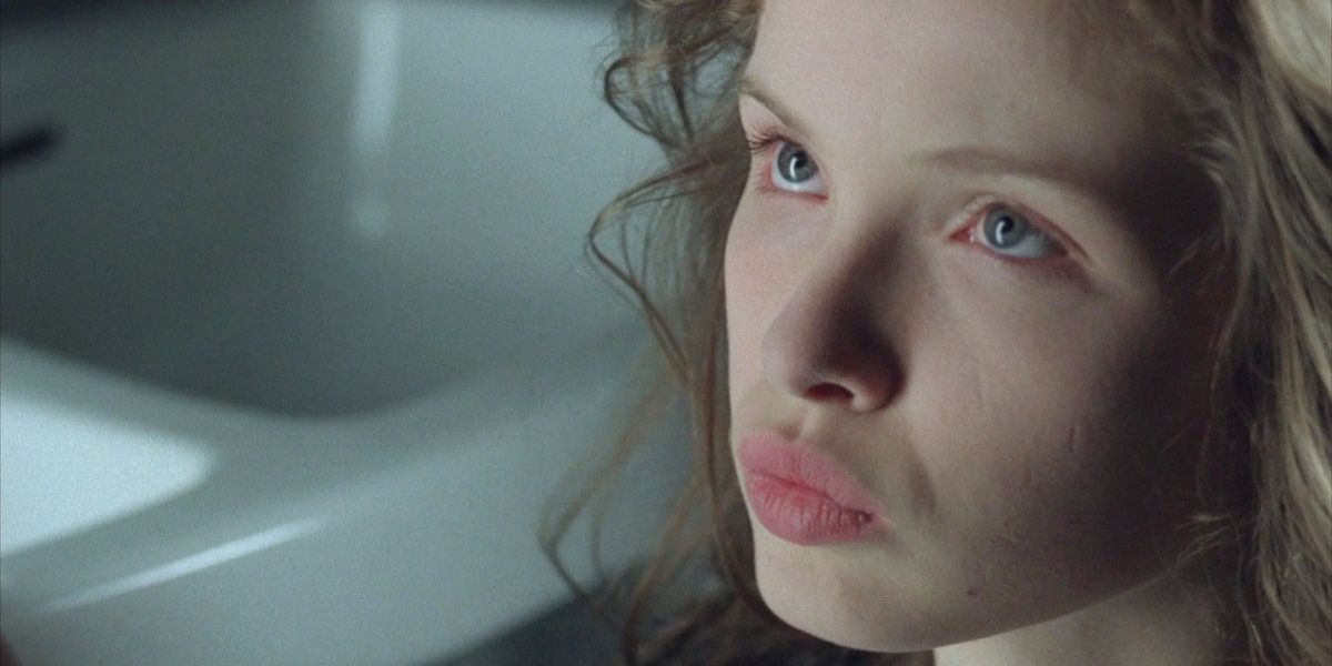 Julie Delpy angrily looks up in Bad Blood.