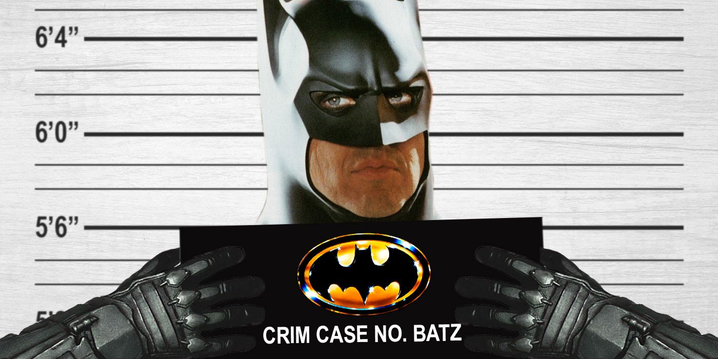 Feature image of Batman's mug shot from 1989's Batman