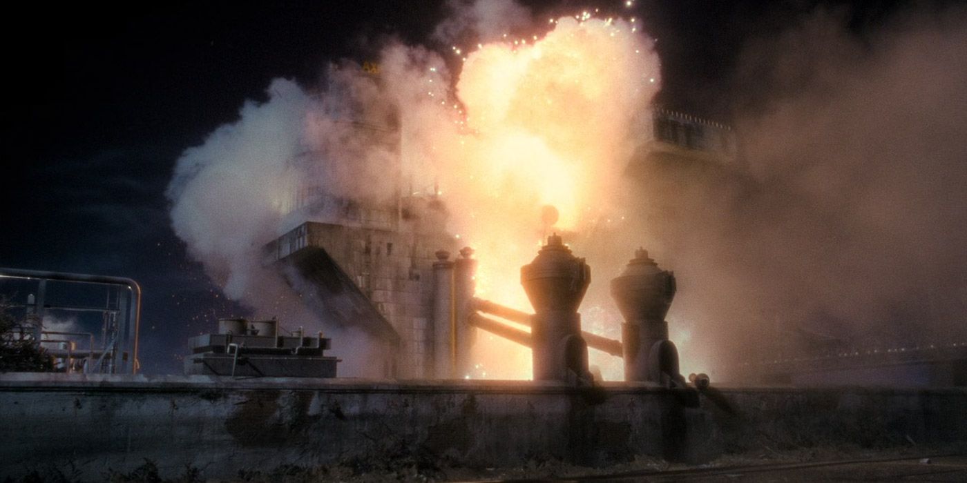 Batman blows up Axis Chemicals in 1989's Batman