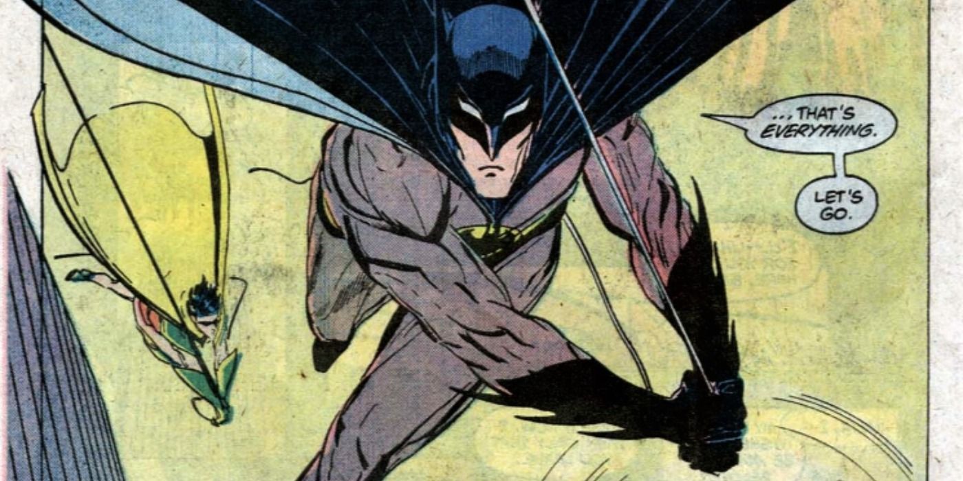 Batman swings into battle in Batman Annual 8 comic.