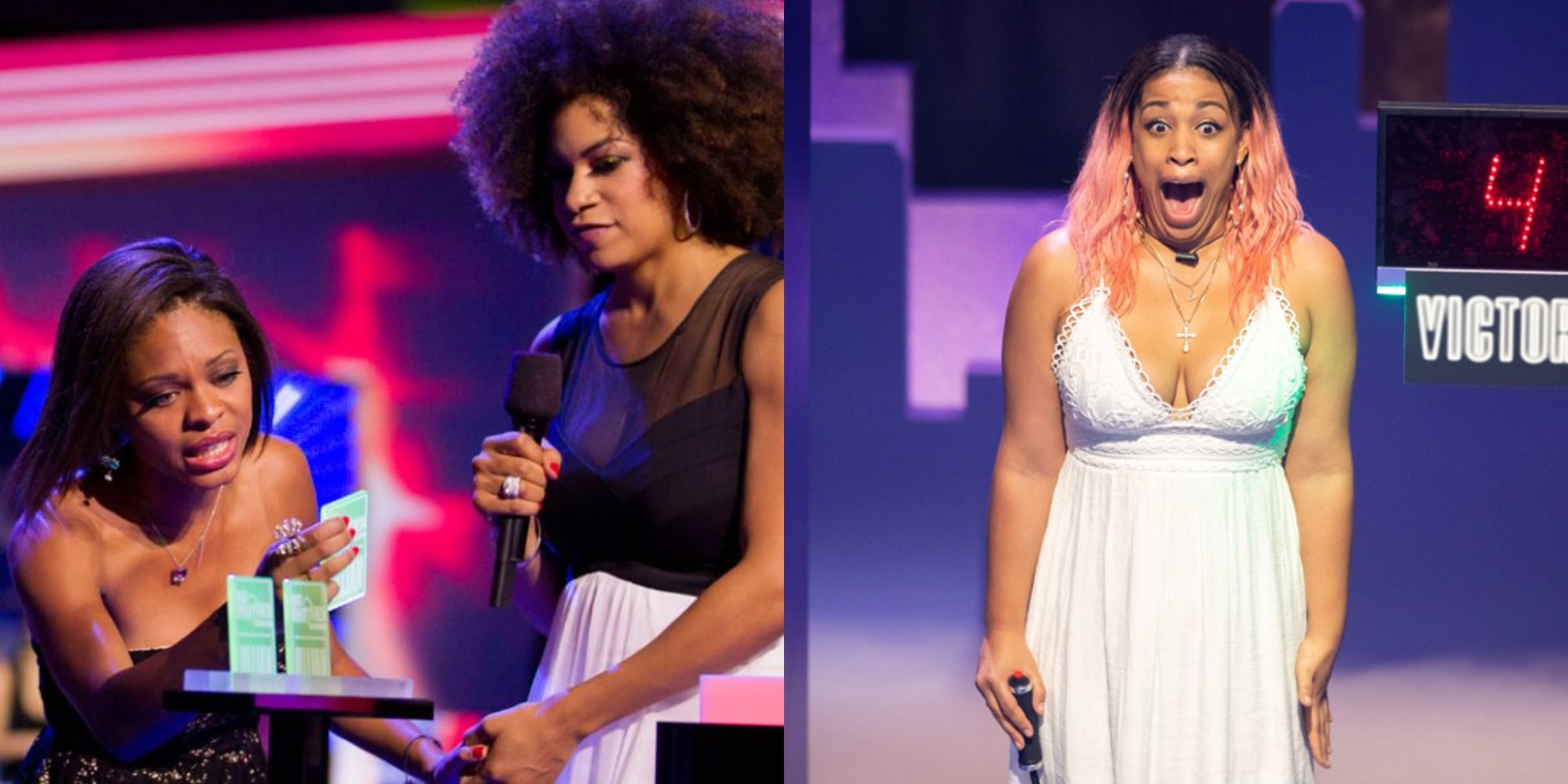 Split image showing Topaz and Victoria in Big Brother Canada