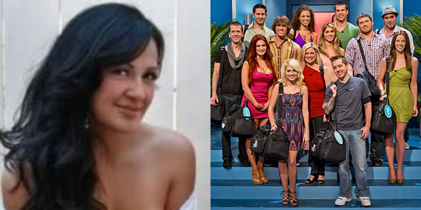 Split image showing Paola Aviles and the cast of Big Brother season 12