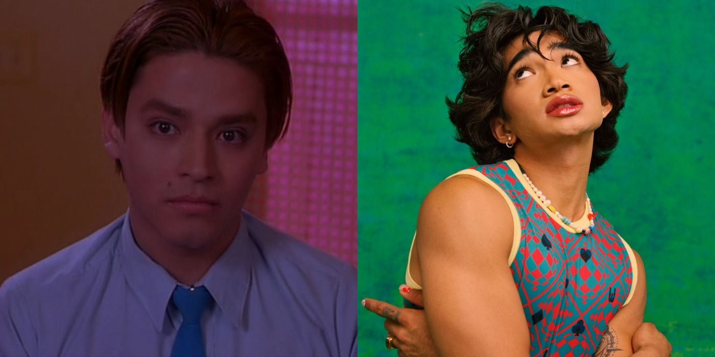 Split image showing Douglas Spain in But I&rsquo;m a Cheerleader, and Bretman Rock