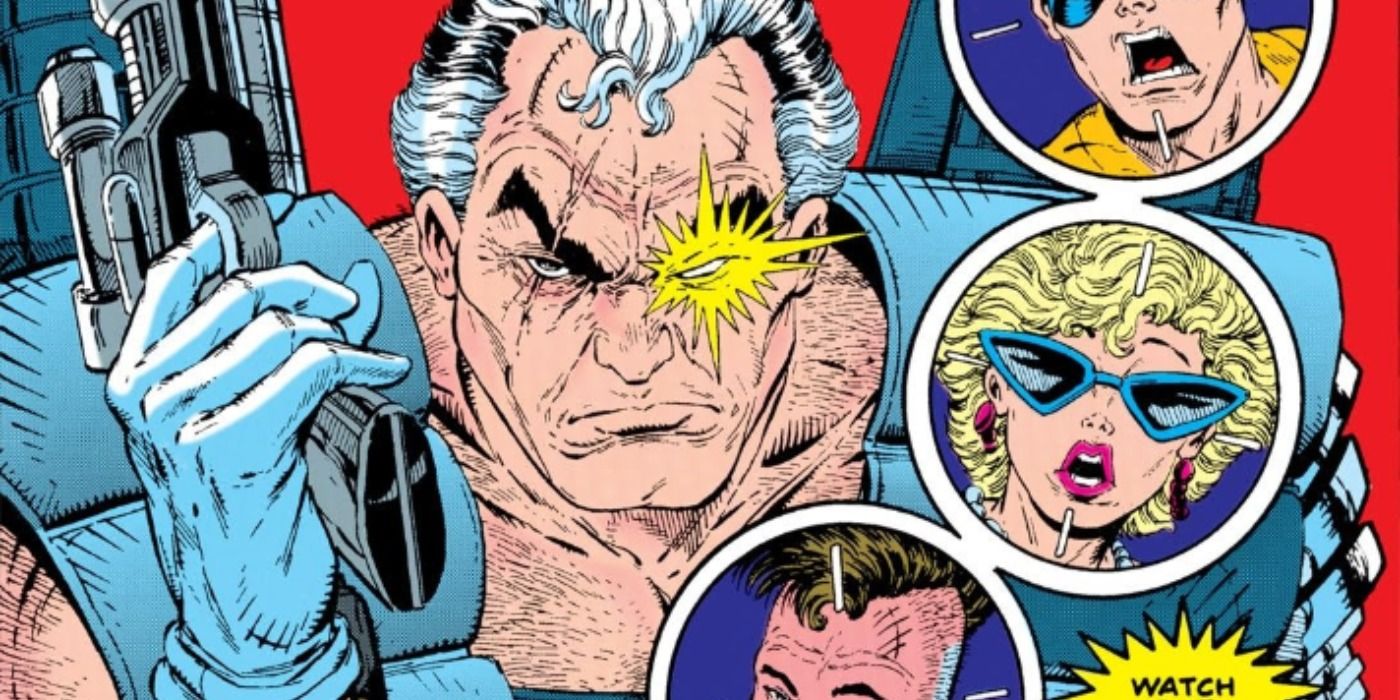 Cable holding his gun on the cover of New Mutants #87 comic.