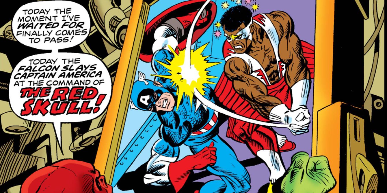 The Red Skull commands Falcon to kill Captain America in a Marvel comic.