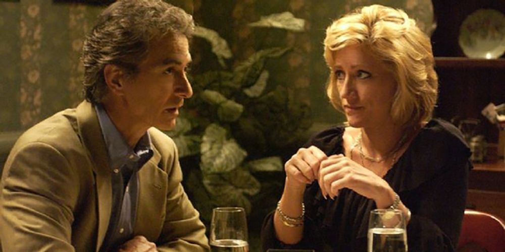 Carmela has dinner with A.J's guidance counsellor Robert Wegler at a restaurant. in The Sopranos