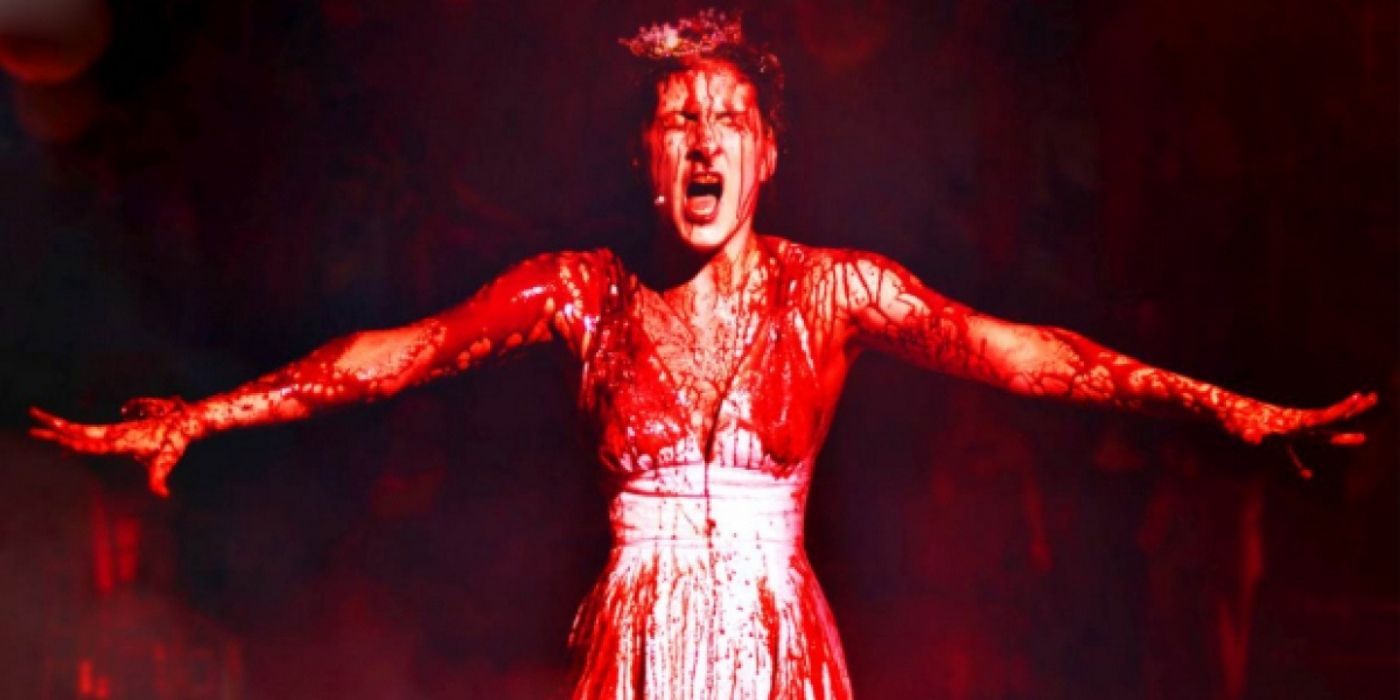 An actress performing as Carrie White in Carrie: The Musical