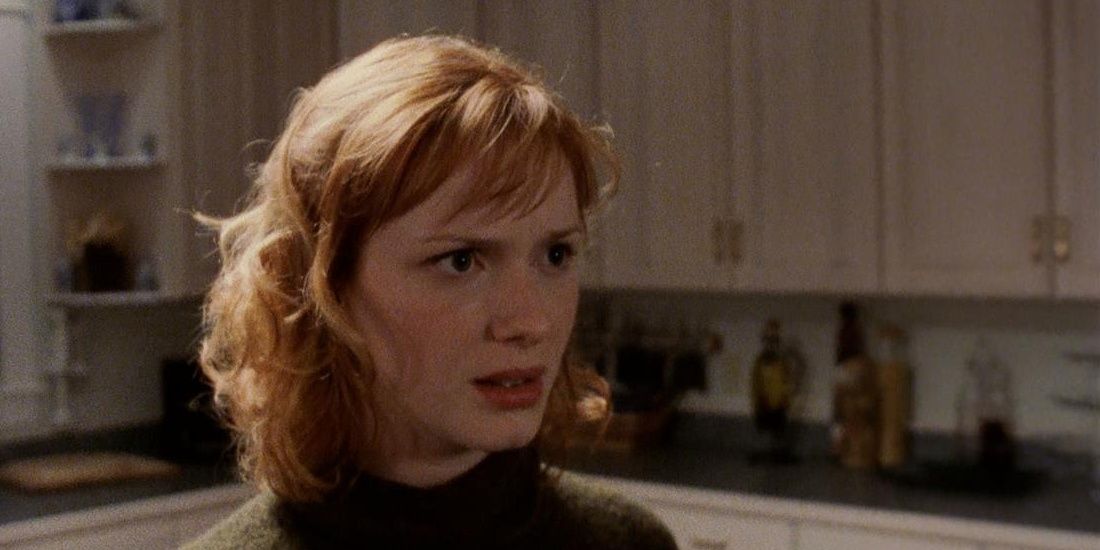 Christina Hendricks looking sideways in a still from Hunger Point 