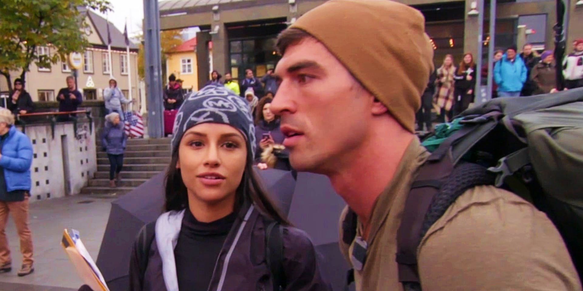 Jess and Cody navigate their way around a city in The Amazing Race