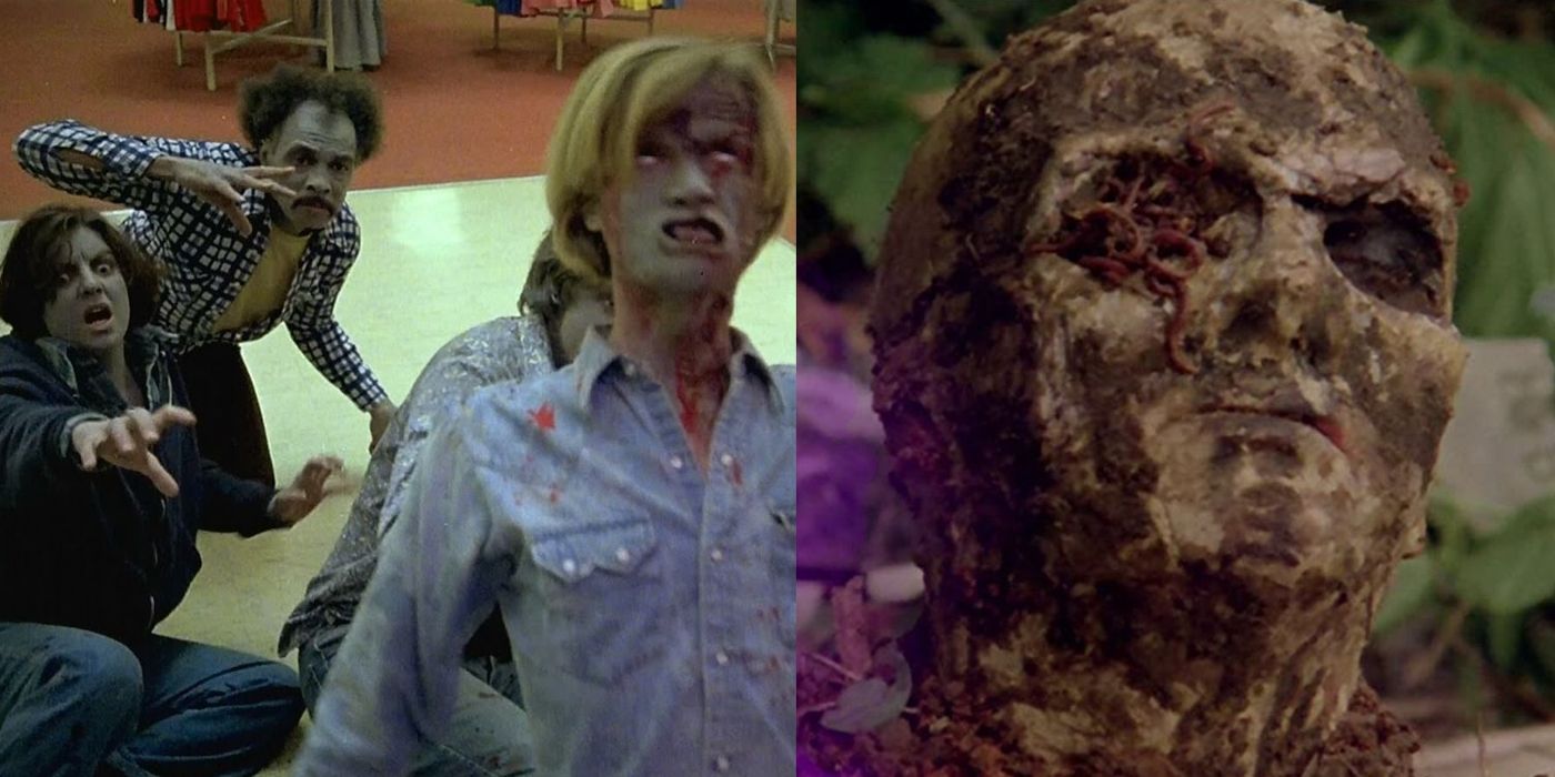 Split image of zombie movies from the 1970s.