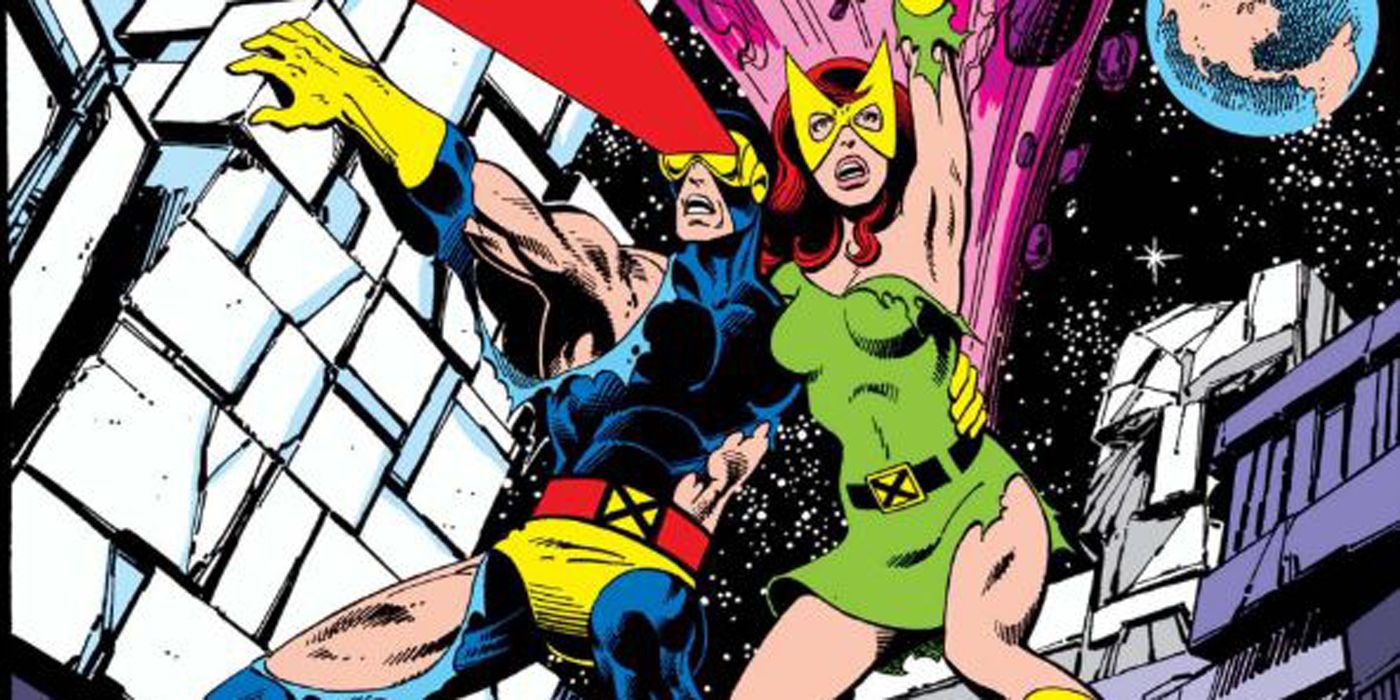 Cyclops and Jean Grey vs The Imperial Guard in X-Men comics.