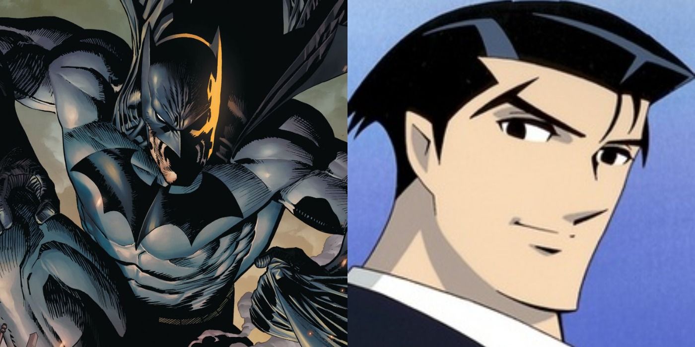 Split image showing Batman and Roger Smith from The Big O
