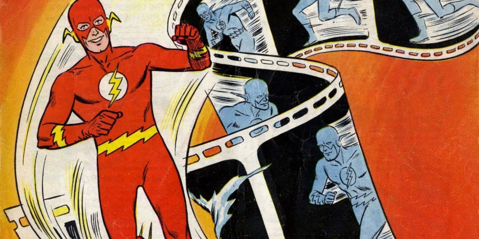 Barry Allen running on the cover of one of his Silver Age comics