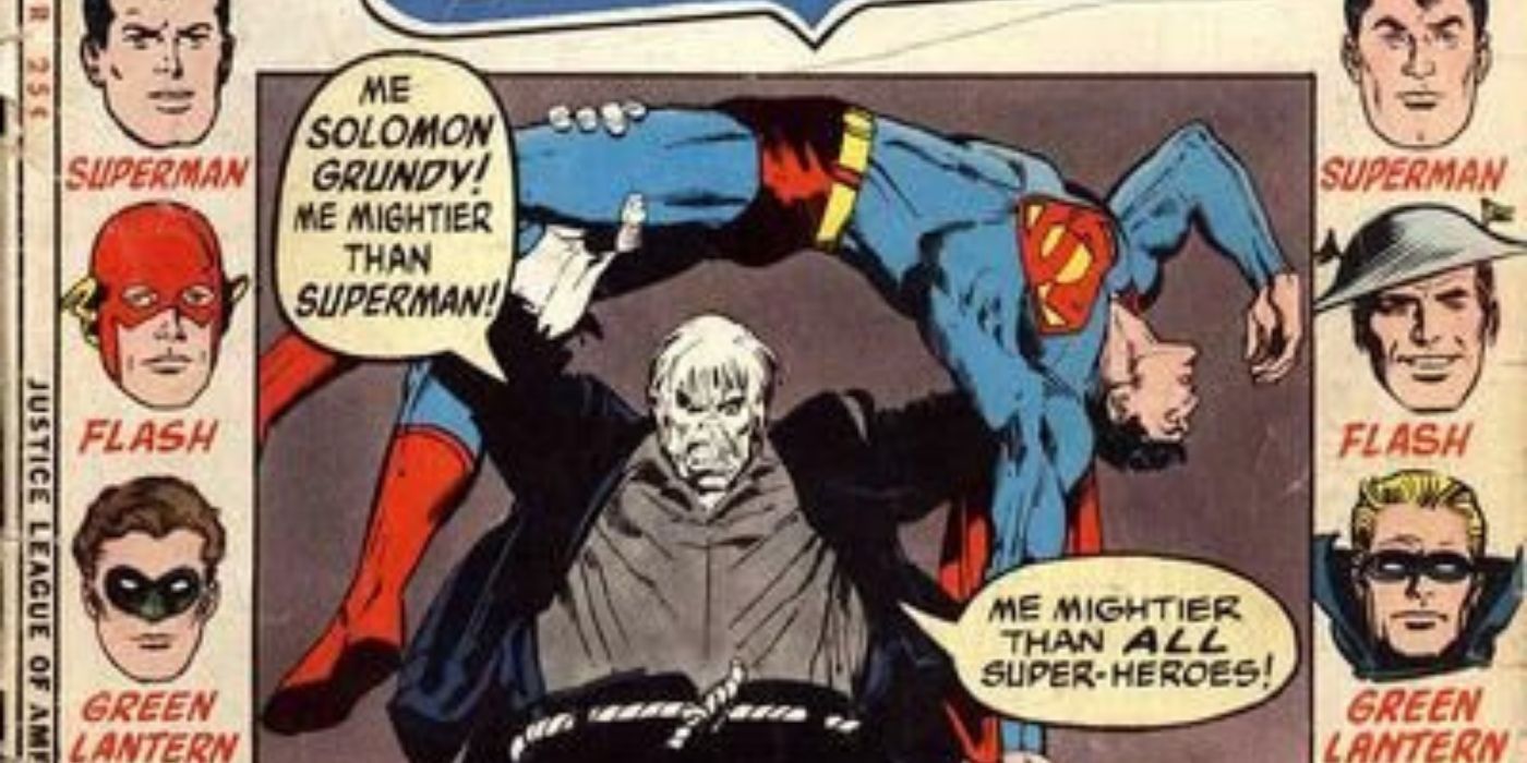 Solomon Grundy carries Superman in Justice League #92