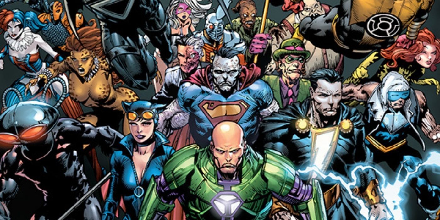 Multiple DC villains together as the Secret Society of Super Villains