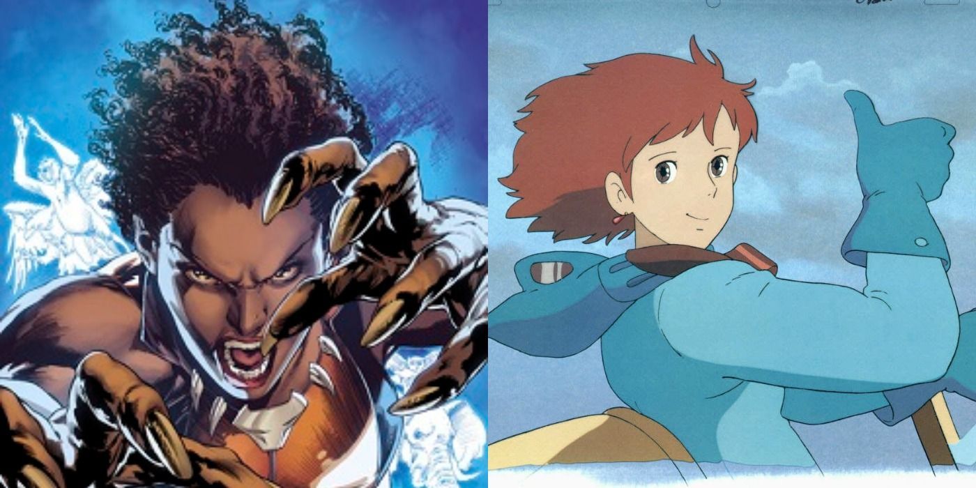 Split image showing Vixen from DC comics and Nausicaa from Nausicaa of the Valley of the Wind