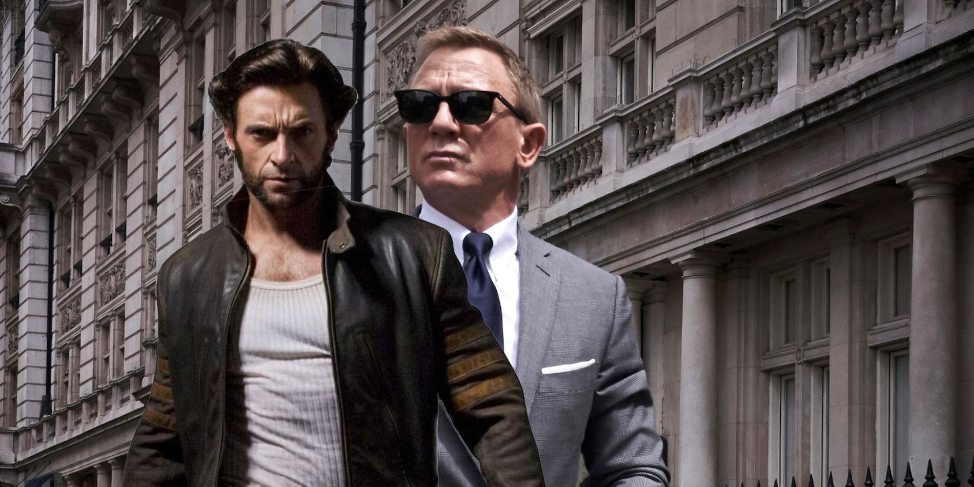 Daniel Craig as James Bond and Hugh Jackman as Wolverine