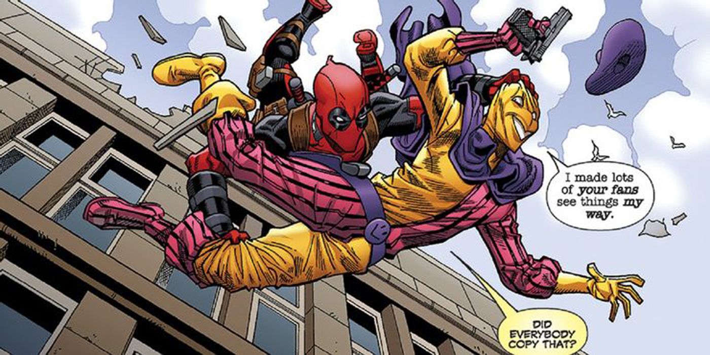 Deadpool lutando com Madcap.