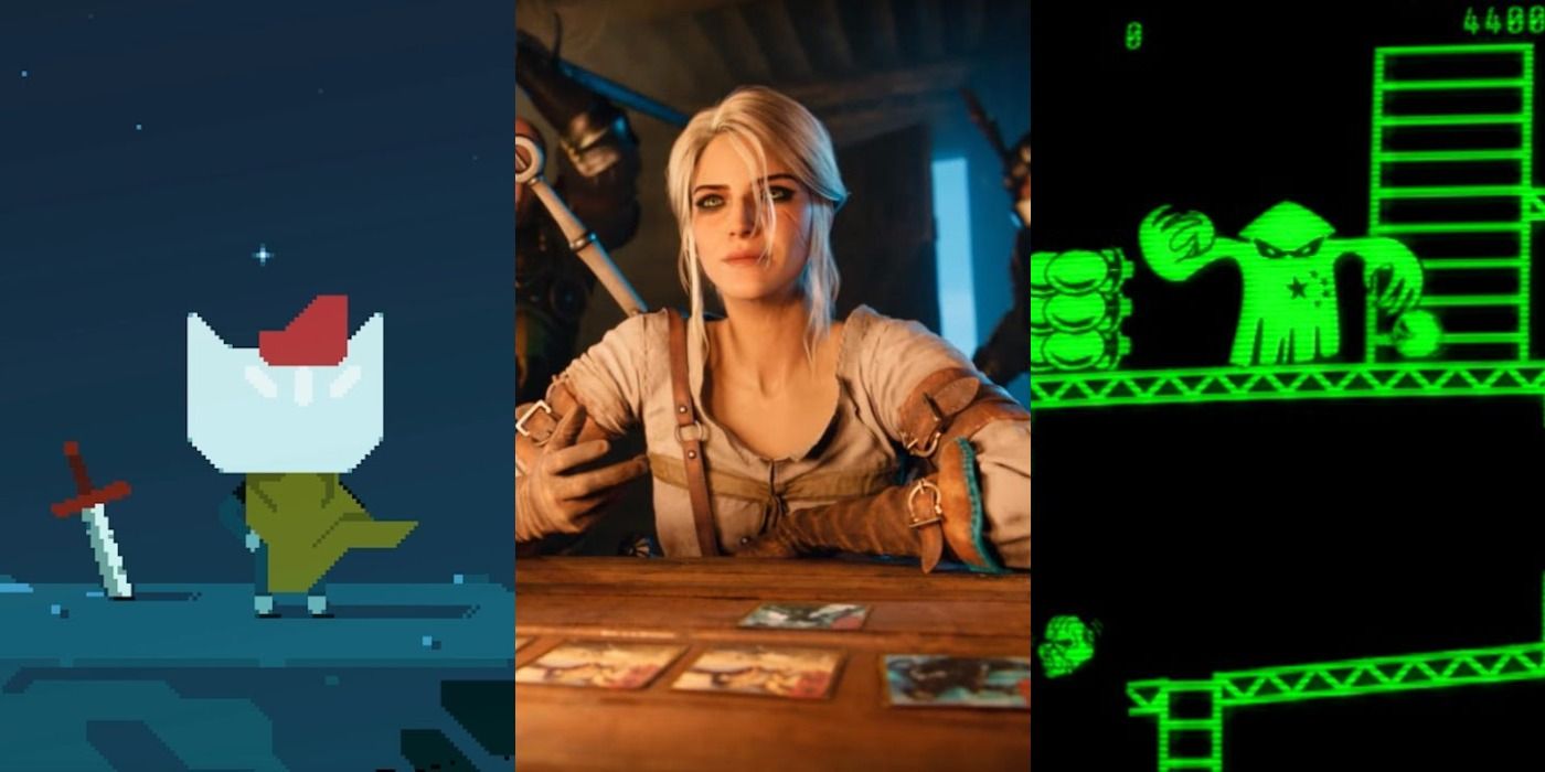 Split image of games Gwent in The Witcher 3