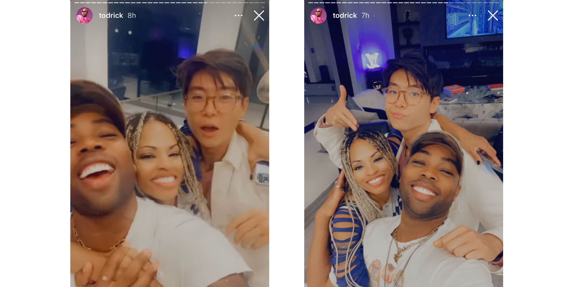 Derek Xiao and Tiffany Mitchell from Big Brother 23 alongside Todrick Hall