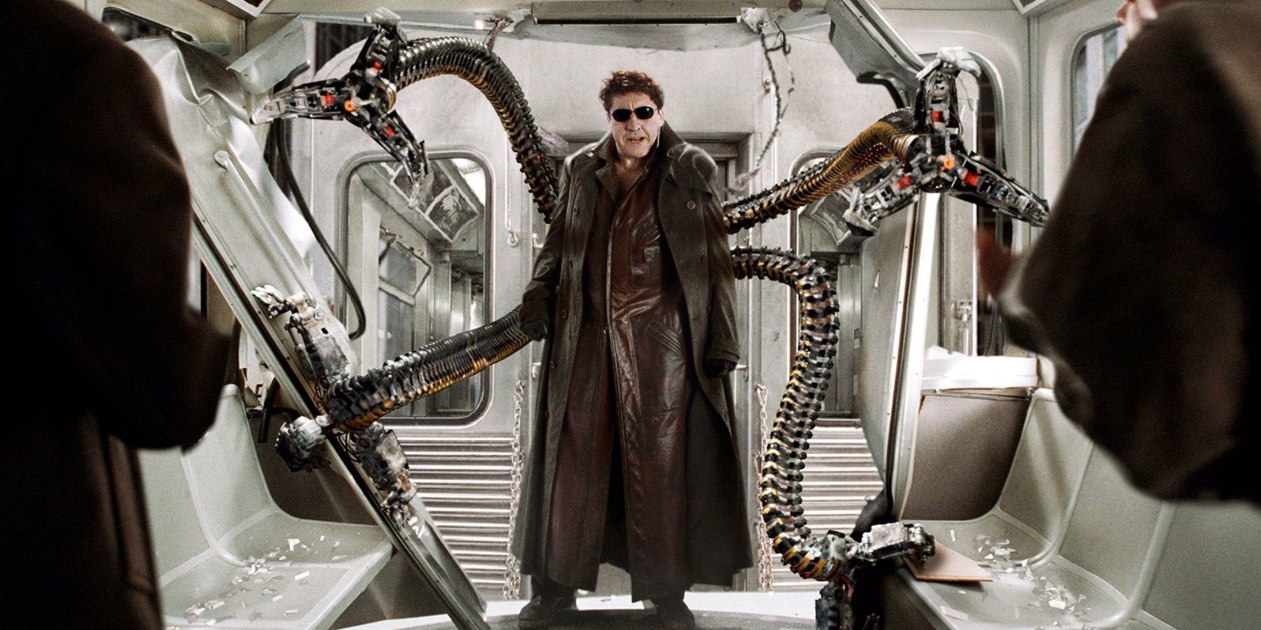 Doc Ock breaking into the train in Spider-Man 2 (2004)