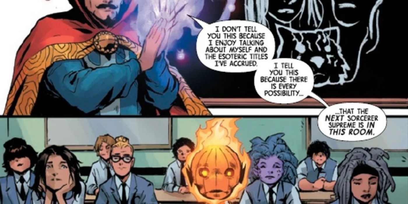 Doctor Strange teaching the Strange Academy.
