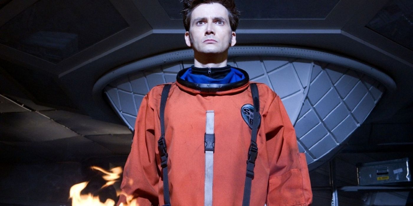The Tenth Doctor in a spacesuit in Doctor Who