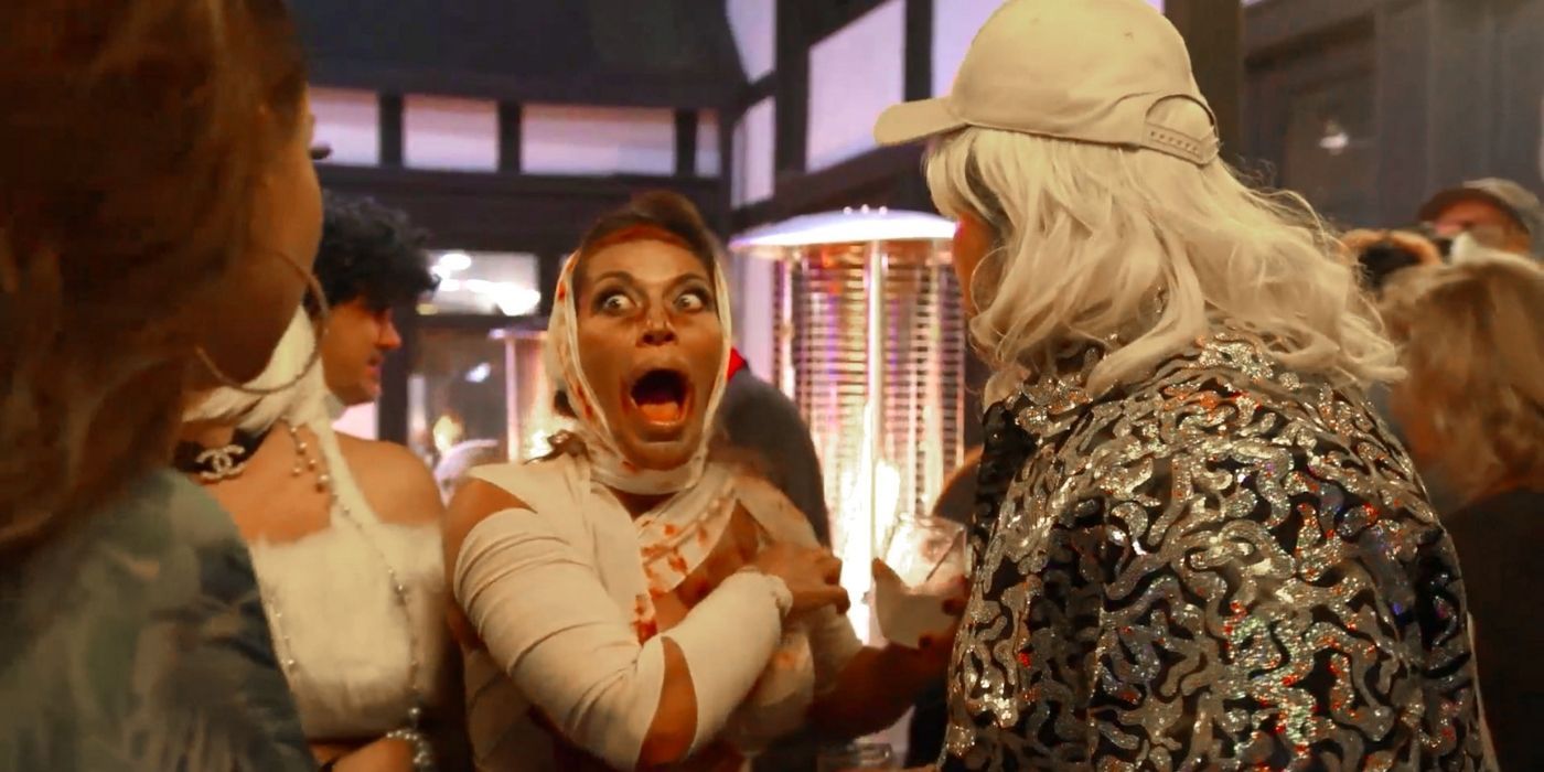 Dolores screaming at a Halloween party on RHONJ