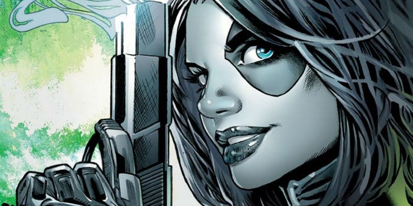 Domino holding a gun in X-Force.