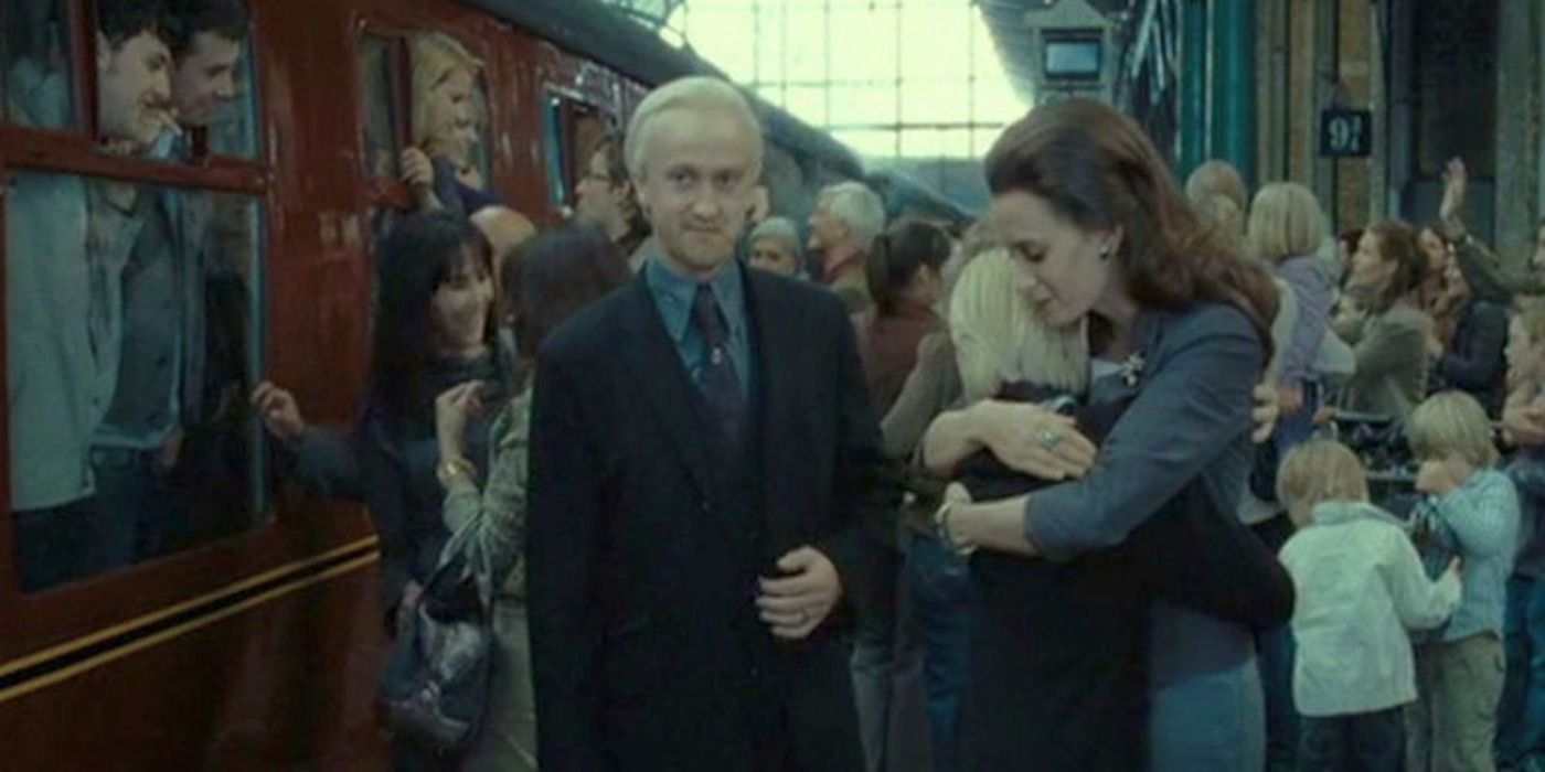 Draco Malfoy and his wife put their son on the Hogwarts Express in the Deathly Hallows epilogue.
