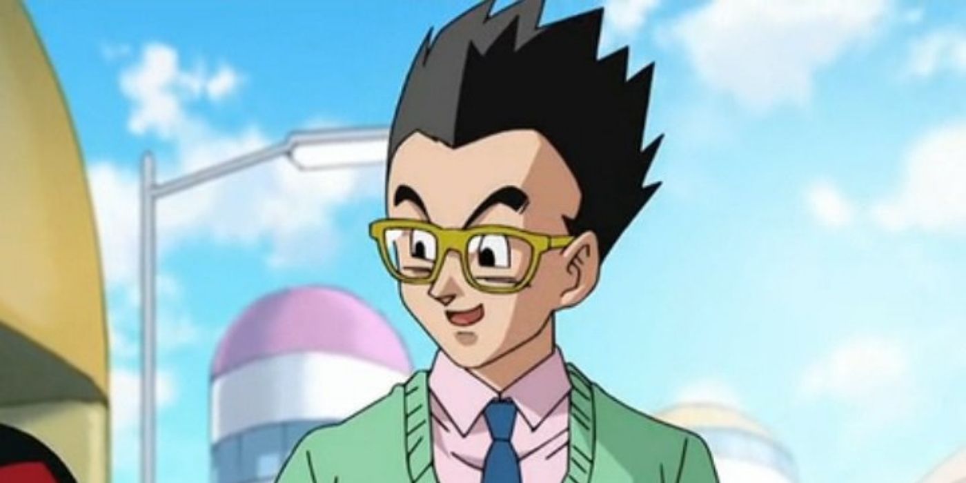 Gohan smiling and turning to his right in Dragon Ball Super