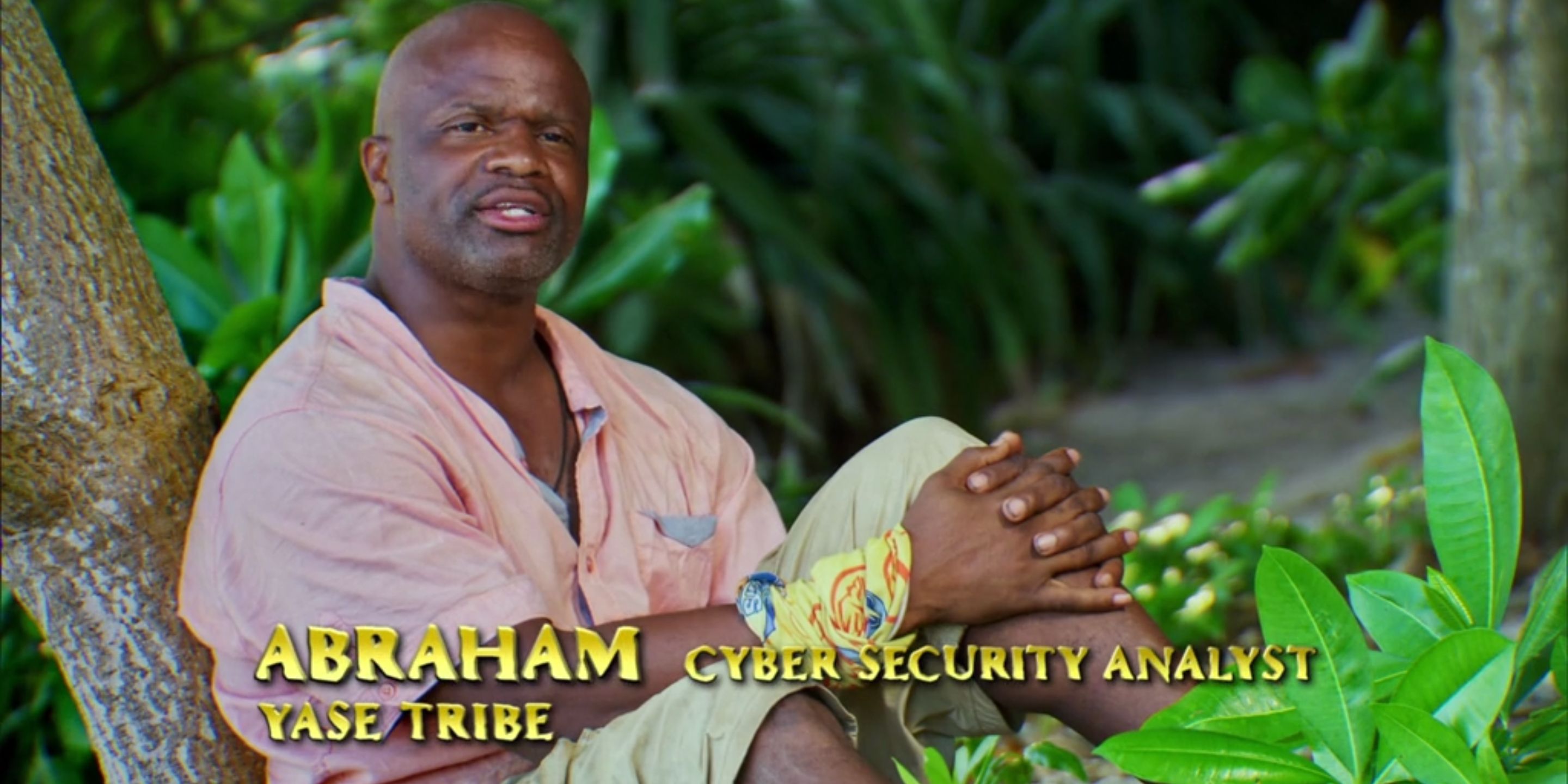 Eric Abraham gives a confessional interview on Survivor 41.