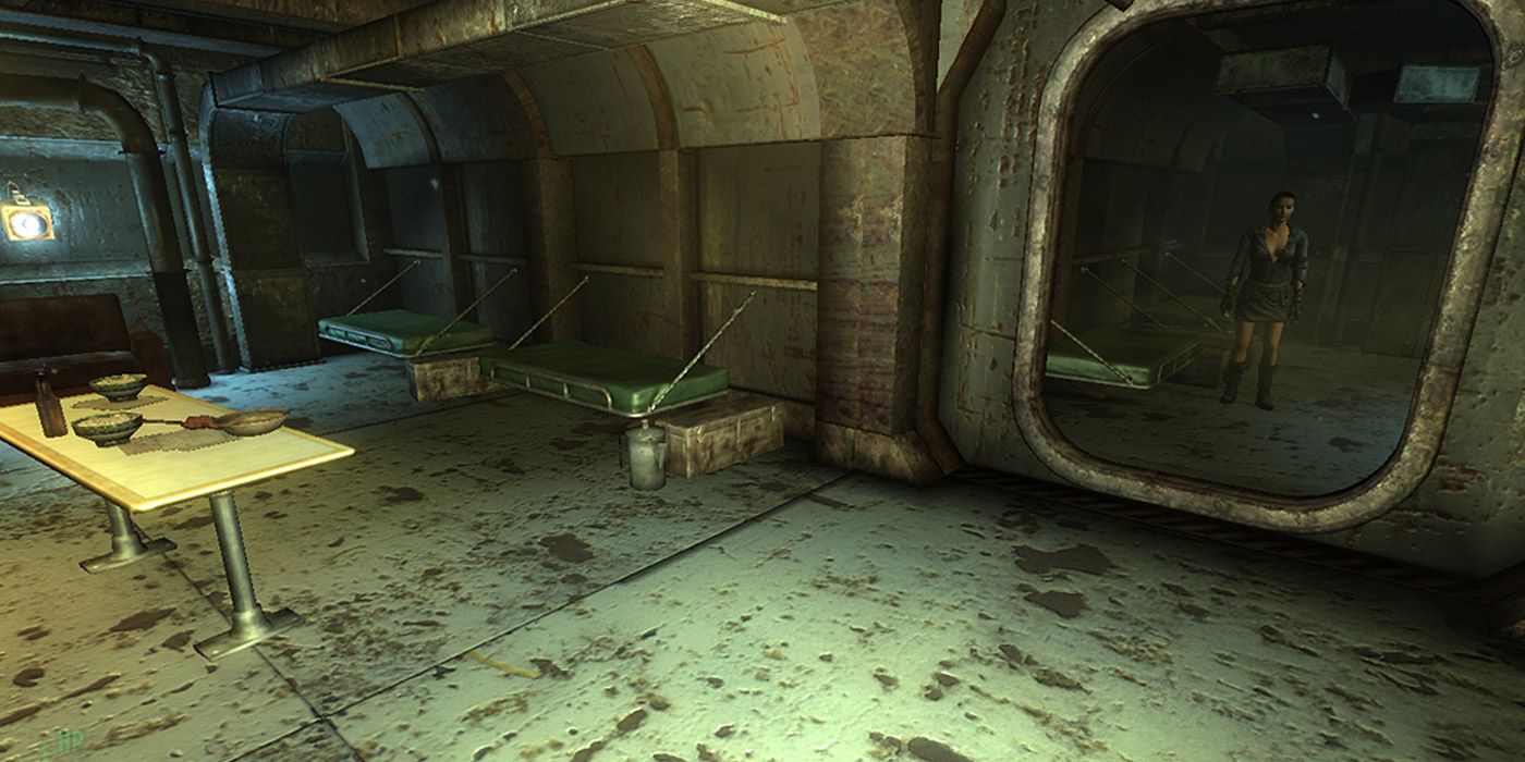 The interior of a vault in Fallout 3