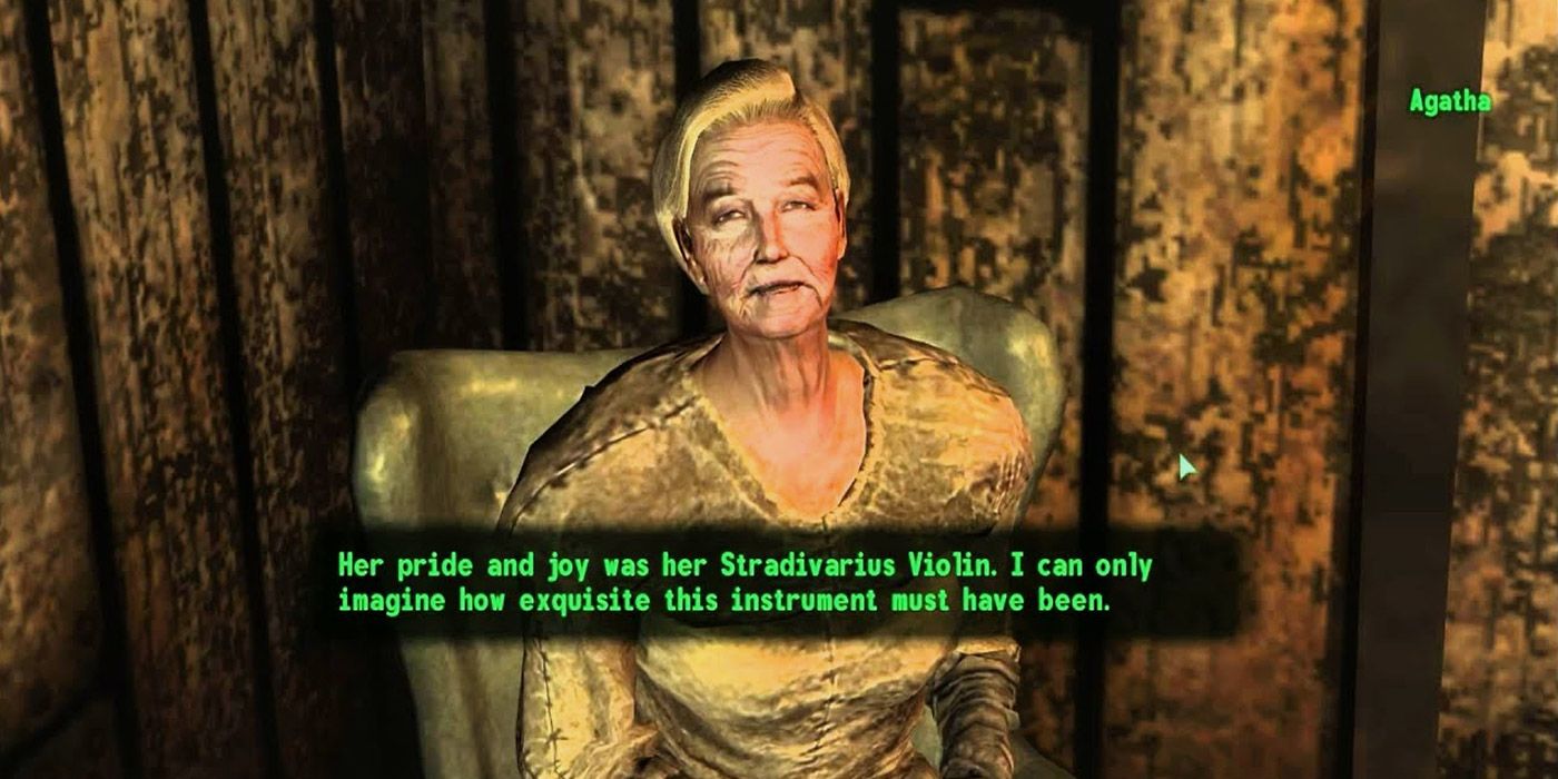 Agatha from Fallout 3 telling the player about a violin
