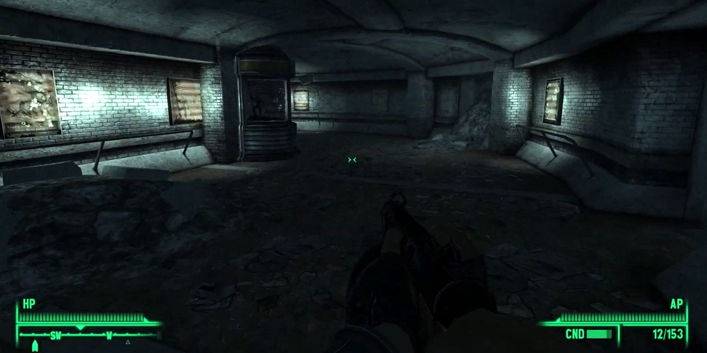 An abandoned subway tunnel in Fallout 3