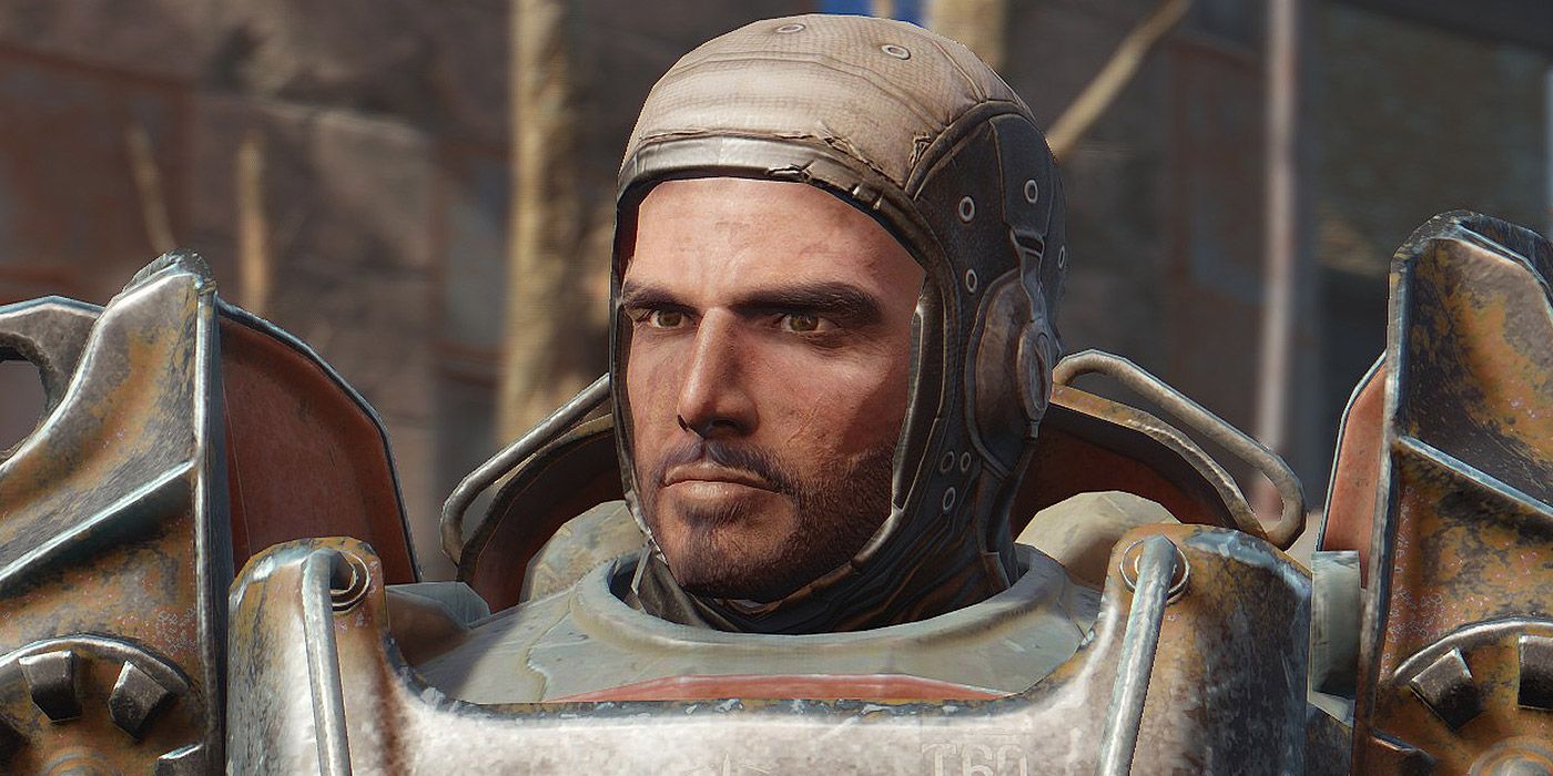 Paladin Danse without his Power Armor helmet on in Fallout 4
