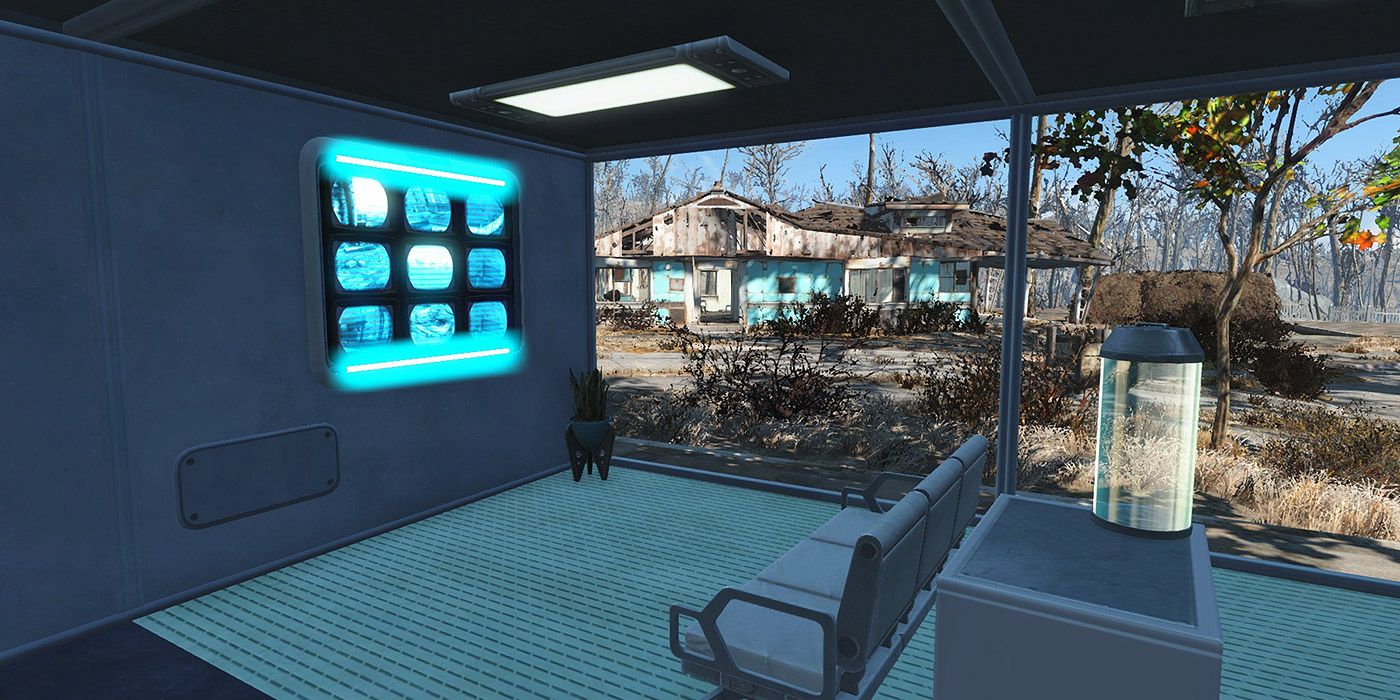 A custom player home with technological upgrades in Fallout 4